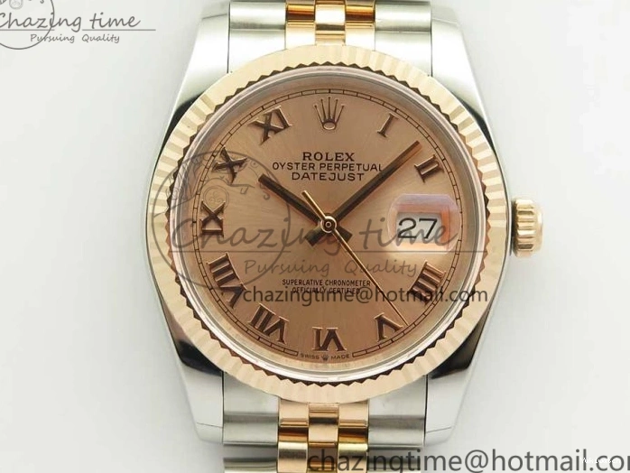 Jubilee RG Dial RG GMF SS 904 Wrapped on RG A2836 Roman Bracelet SS 36mm DateJust Wrapped 116231 0323